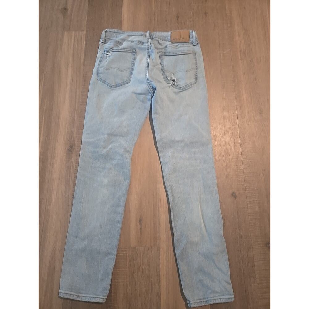 American Eagle Outfitters Skinny Light Blue Distressed Denim Jeans Women - Picture 14 of 16